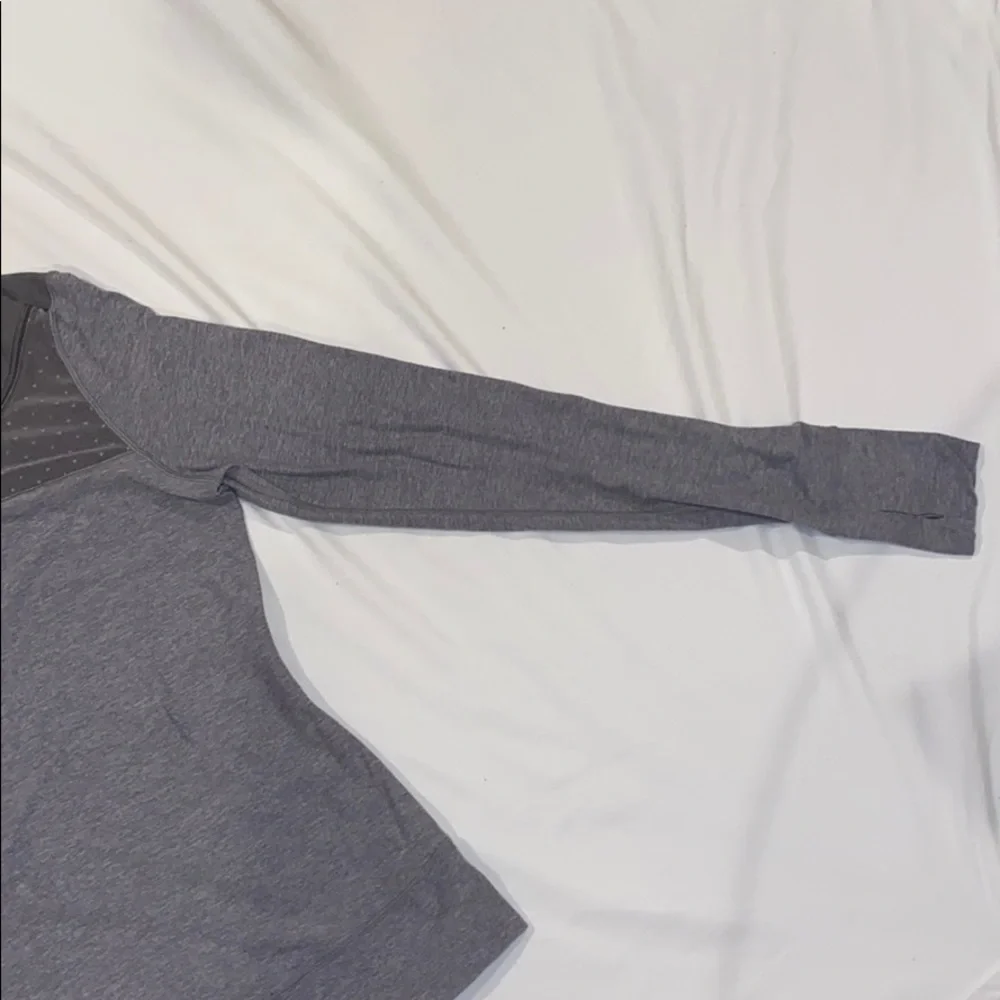 lululemon athletica Gray Long Sleeve Mesh Yoke Top